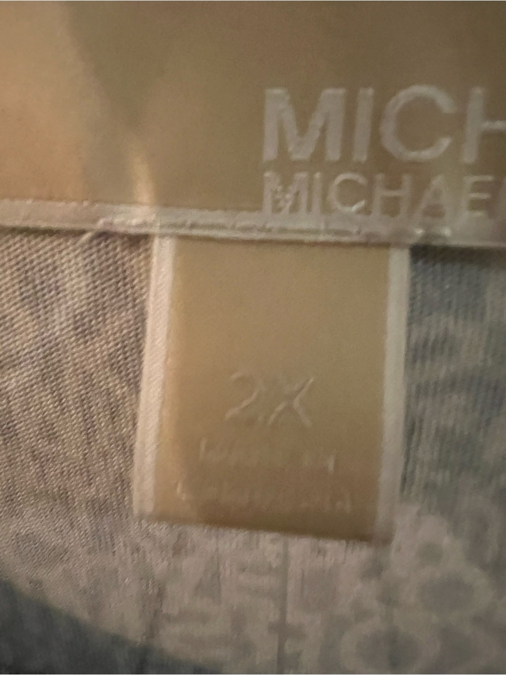 Michael Kors Beige and light blue/gray Logo-Print Women's Top